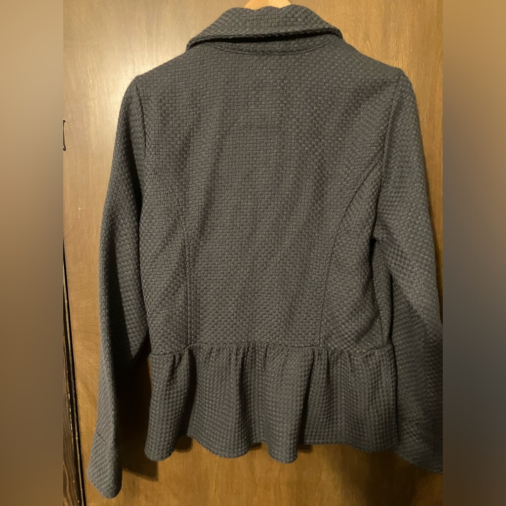 Decree- Peplum Woven Jacket Gray women’s Large - Picture 9 of 13